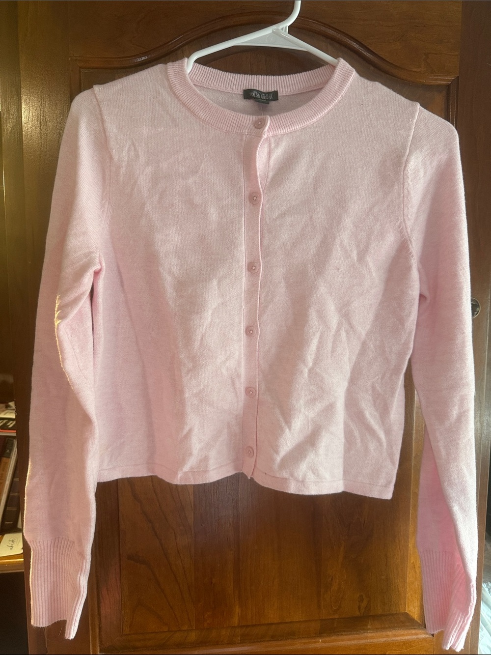 wild fable Pink Crewneck Button-Up Cardigan